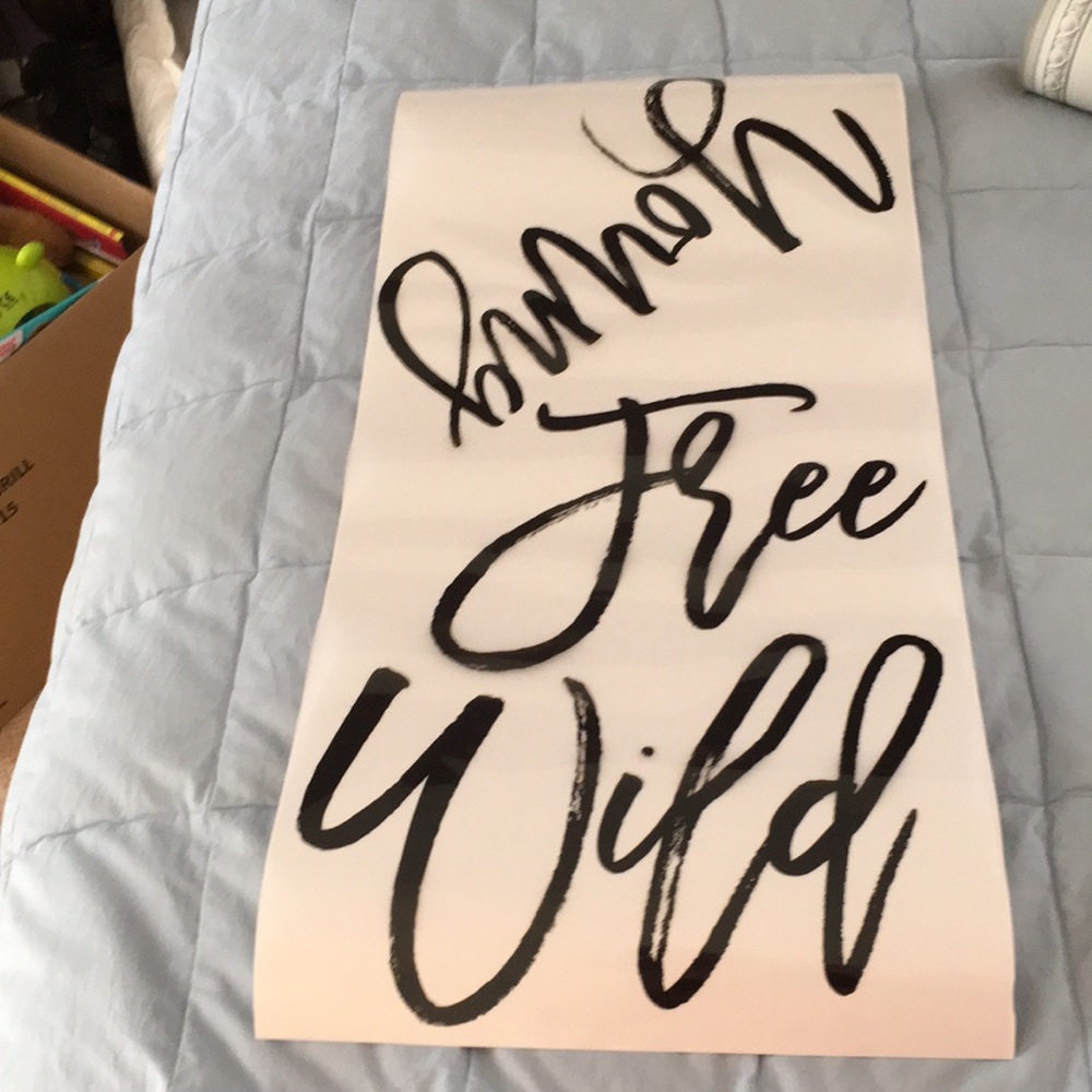WALL ART. RUB ON. Young Wild Free decal